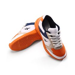 Pine Active Lace Up Solid Badminton Shoes - Orange & White