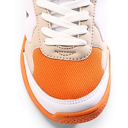 Pine Active Lace Up Solid Badminton Shoes - Orange & White