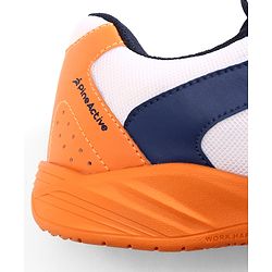 Pine Active Lace Up Solid Badminton Shoes - Orange & White