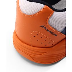 Pine Active Lace Up Solid Badminton Shoes - Orange & White