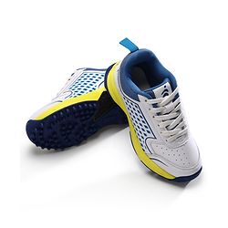 Pine Active Lace Up Solid Cricket Shoes - Blue & White