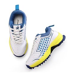 Pine Active Lace Up Solid Cricket Shoes - Blue & White