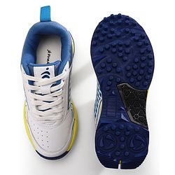 Pine Active Lace Up Solid Cricket Shoes - Blue & White