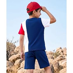 Pine Kids Single Jersey Knit Half Sleeves T-Shirt & Shorts Set With Limitless Print - Multicolor