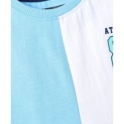 Pine Kids Single Jersey Knit Drop Shoulder Sleeves T-Shirt & Shorts Set - Blue