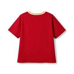 Pine Kids Single Jersey Knit Drop Shoulder Sleeves T-Shirt & Shorts Set With Text Print - Red