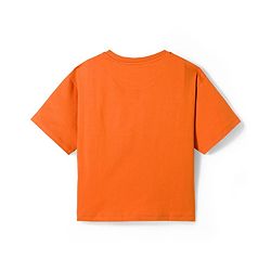 Pine Kids Single Jersey Knit Half Sleeves Text Printed T-Shirt & Shorts Set - Orange