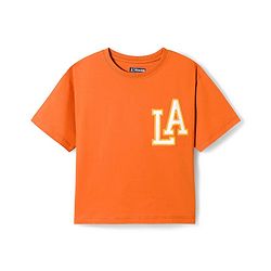 Pine Kids Single Jersey Knit Half Sleeves Text Printed T-Shirt & Shorts Set - Orange