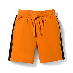 Pine Kids Single Jersey Knit Half Sleeves T-Shirt & Shorts Set with Text Print - Peach