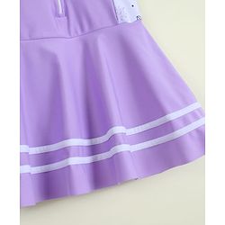 Pine Kids Half Raglan Sleeves Printed Frock Swimsuit - Purple