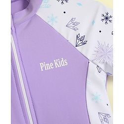 Pine Kids Half Raglan Sleeves Printed Frock Swimsuit - Purple