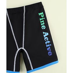 Pine Active Swimming Trunk With Text Print - Black
