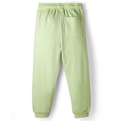 Pine Kids 100% Cotton Knit Full Length Lounge Pant With Text Print - Light Green