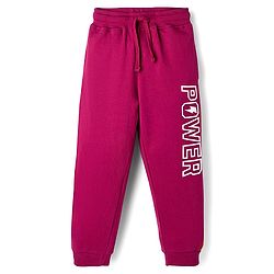 Pine Kids 100% Cotton Full Length Lounge Pant With Text Print - Dark Pink