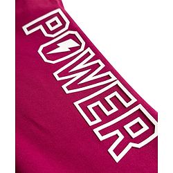 Pine Kids 100% Cotton Full Length Lounge Pant With Text Print - Dark Pink