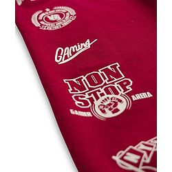 Pine Kids Looper Knit Full Length Lounge Pant With Unstoppable Print - Dark Red