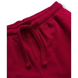 Pine Kids Looper Knit Full Length Lounge Pant With Unstoppable Print - Dark Red