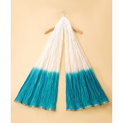 Pine Kids Cotton Woven Sleeveless Floral Printed Kurta & Palazzo Set With Dupatta - Light Blue