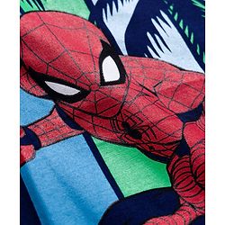 Pine Kids Disney Single Jersey Knit Half Sleeves T-Shirt With Spider Man Print - Navy Blue