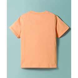 Pine Kids Single Jersey Knit Half Sleeves T-Shirt & Shorts Set with Gaming Print - Peach