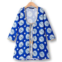 Pine Kids Woven Printed Indo Western  Kurti Palazo Set - Royal Blue