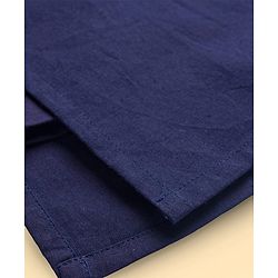Pine Kids Woven Full Sleeves Kurta Pajama Set with Embroidery - Navy Blue