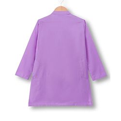 Pine Kids Woven Full Sleeves Kurta Pyjama Set With Floral Embroidery & Sequin Detailing - Purple & White