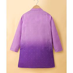 Pine Kids Woven Full Sleeves Kurta Pyjama Set With Ombre Effect - Purple