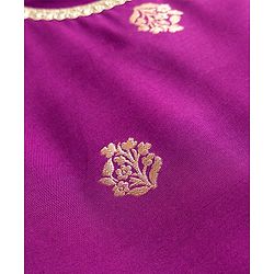 Pine Kids Woven Half Sleeves Floral Printed Kurti & Sharara Set With Dupatta - Violet