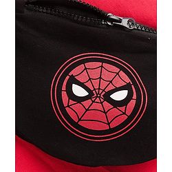 Pine Kids Marvel Terry Knit Drop Shoulder Half Sleeves T-Shirt With Functional Bag Applique - Red