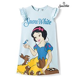 Pine Kids Disney Single Jersey Knit Frill Sleeves Night With Disney Princess Graphics - Light Blue