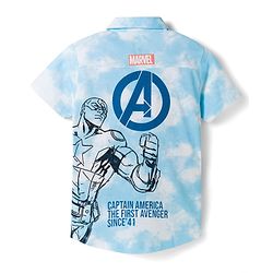 Pine Kids Marvel 100% Cotton Knit Half Sleeves Shirt With Front & Back Avengers Graphics-Multicolour