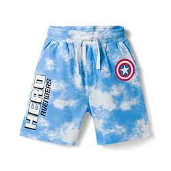 Pine Kids Marvel Single Jersey Knit Half Sleeves T-Shirt & Shorts Set With Captain America Graphics - Multicolor