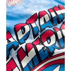Pine Kids Marvel Single Jersey Knit Half Sleeves T-Shirt & Shorts Set With Captain America Graphics - Multicolor