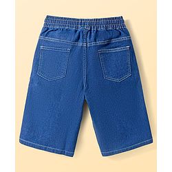 Pine Kids Cotton Woven Half Sleeves Solid Shirt & Denim Shorts Set - Blue