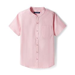 Pine Kids Cotton Woven Half Sleeves Solid Color Shirt & Denim Shorts Set - Peach & Blue
