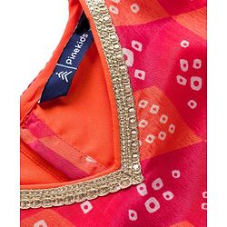 Pine Kids Woven Half Sleeves Printed Choli Lehenga Set with Dupatta - Multicolor