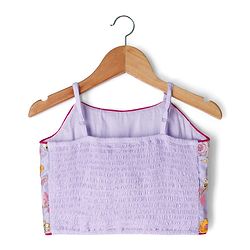 Pine Kids Woven Sleeveless Choli Lehenga Set with Dupatta Embroidery & Sequin Detailing - Lilac
