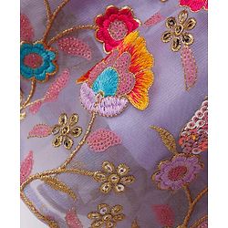 Pine Kids Woven Sleeveless Choli Lehenga Set with Dupatta Embroidery & Sequin Detailing - Lilac