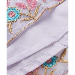 Pine Kids Woven Sleeveless Choli Lehenga Set with Dupatta Embroidery & Sequin Detailing - Lilac