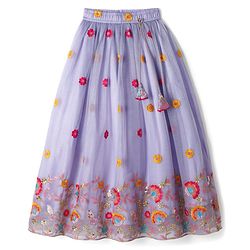 Pine Kids Woven Sleeveless Choli Lehenga Set with Dupatta Embroidery & Sequin Detailing - Lilac