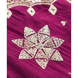 Pine Kids Woven Half Sleeves Embroidered Choli Lehenga Set With Dupatta - Multicolour