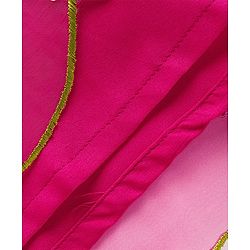 Pine Kids Viscose Woven Sleeveless Choli Lehenga Set with Dupatta & Floral Embroidery - Light Green & Dark Pink