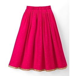 Pine Kids Woven Sleeveless Choli Lehenga Set Dupatta Floral Sequin Detailing - Dark Pink