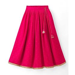 Pine Kids Woven Sleeveless Choli Lehenga Set Dupatta Floral Sequin Detailing - Dark Pink