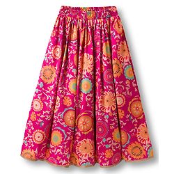 Pine Kids Woven Half Sleeves Lehenga Choli Set With Floral Print & Dupatta - Dark Pink
