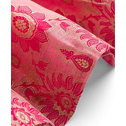 Pine Kids Woven Half Sleeves Floral Printed & Embroidered Choli Lehenga Set with Dupatta - Pink