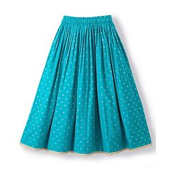 Pine Kids Woven Sleeveless Lehenga Choli Set With Sequin Detailing & Dupatta - Teal Blue