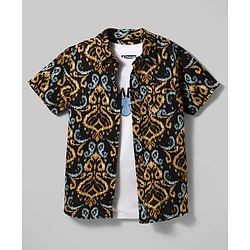 Pine Kids Viscose Woven Half Sleeves Printed Shirt With Tank T-Shirt - Multicolour