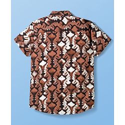Pine Kids Woven Half Sleeves Printed Shirt With Inner Tee - Multicolor